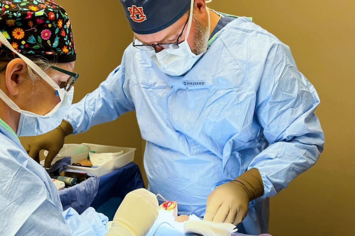 Dr. Goodin while in surgery